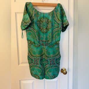 J. Crew Collection Green Paisley Romper
